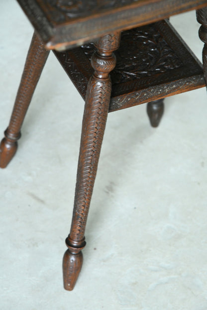 Small Eastern Carved Side Table