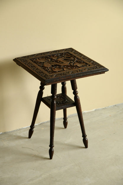 Small Eastern Carved Side Table