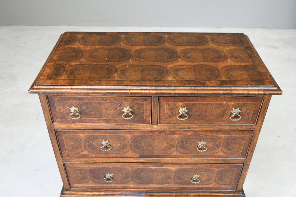 Walnut Oyster Chest of Drawers