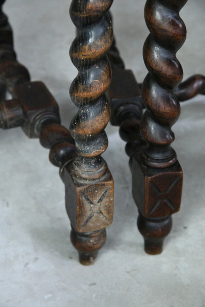 8 Victorian Jacobean Style Oak Dining Chairs