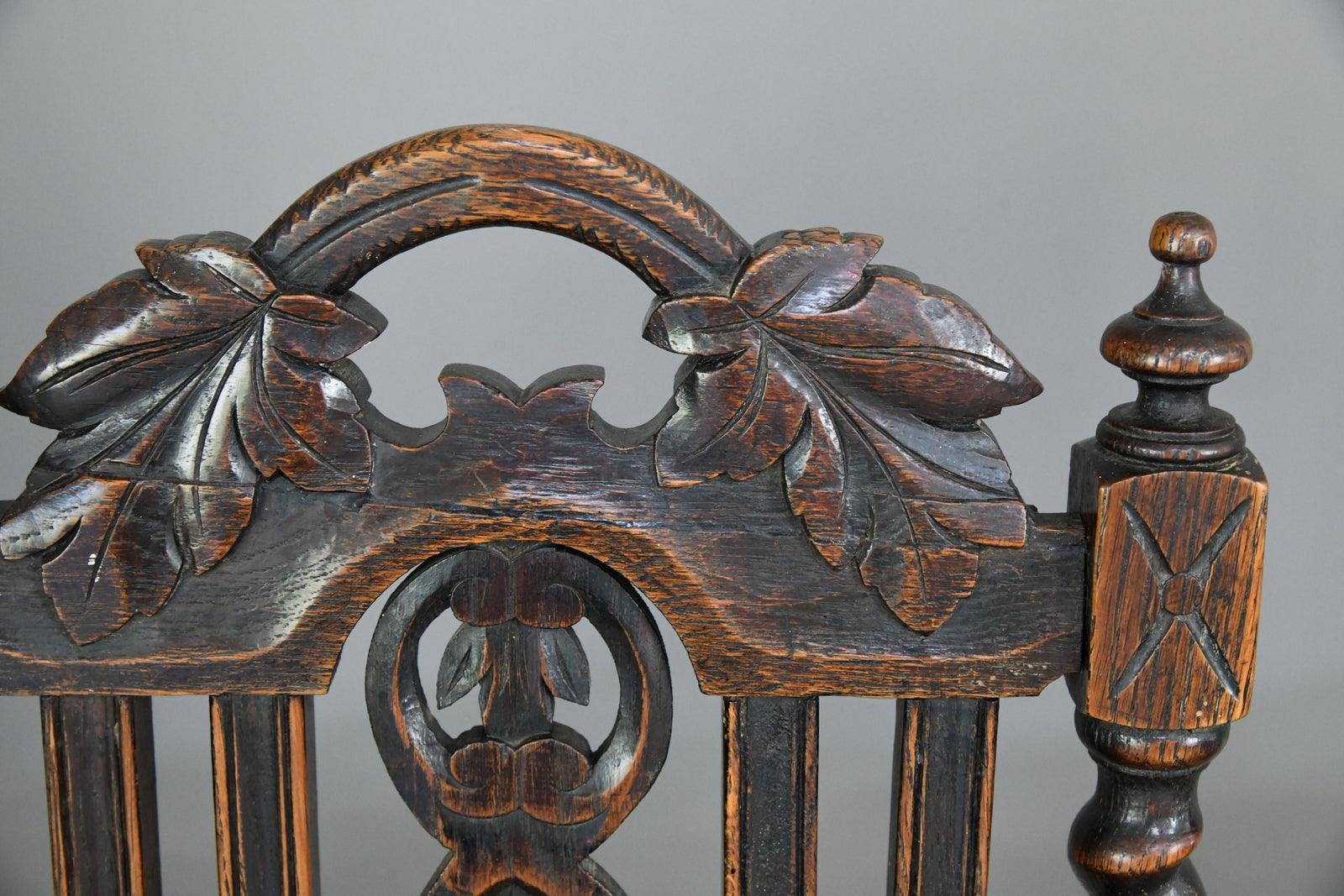 8 Victorian Jacobean Style Oak Dining Chairs