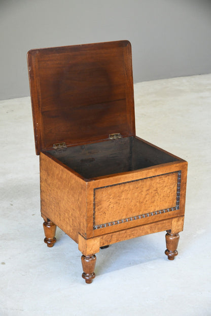 Victorian Birds Eye Maple Step Commode