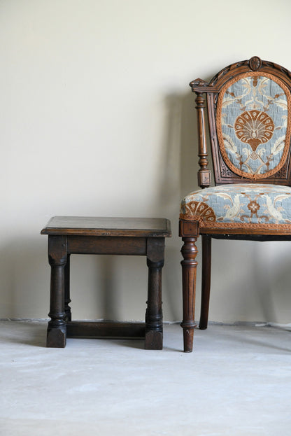 Pair 17th Century Style Oak Side Tables