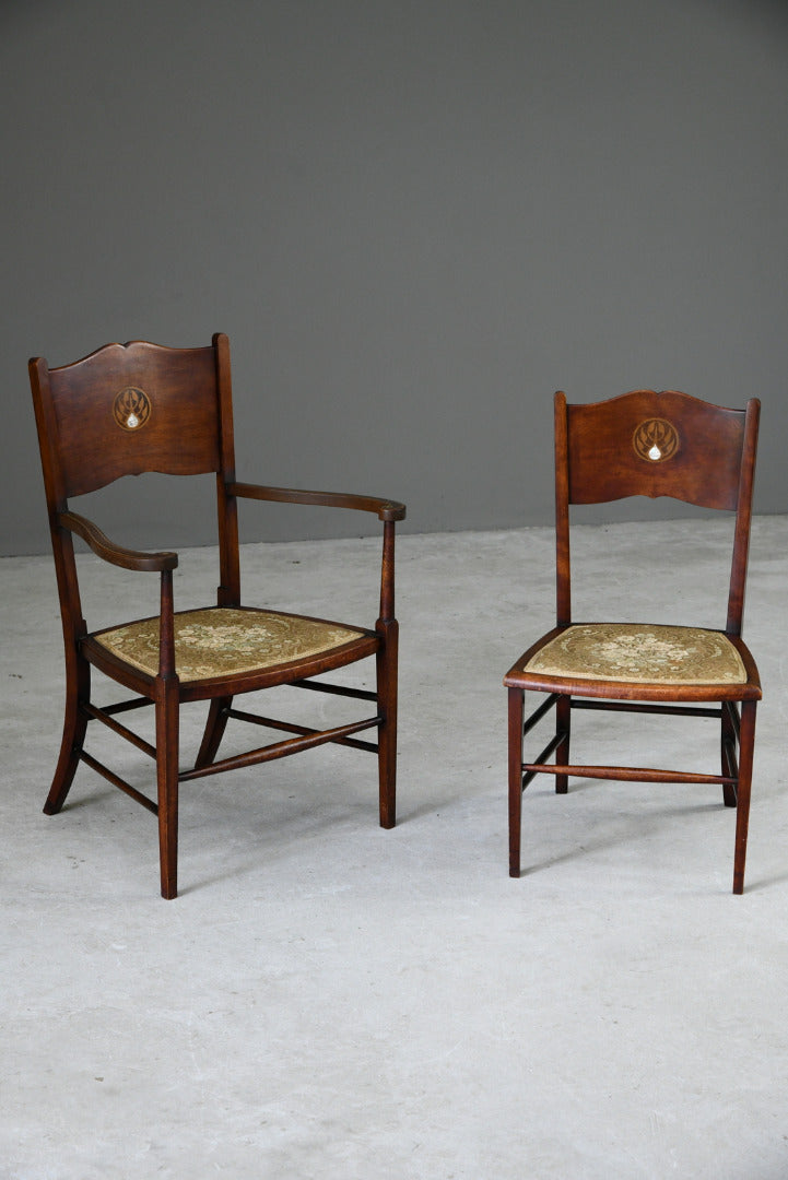 Pair Art Nouveau Occasional Chairs