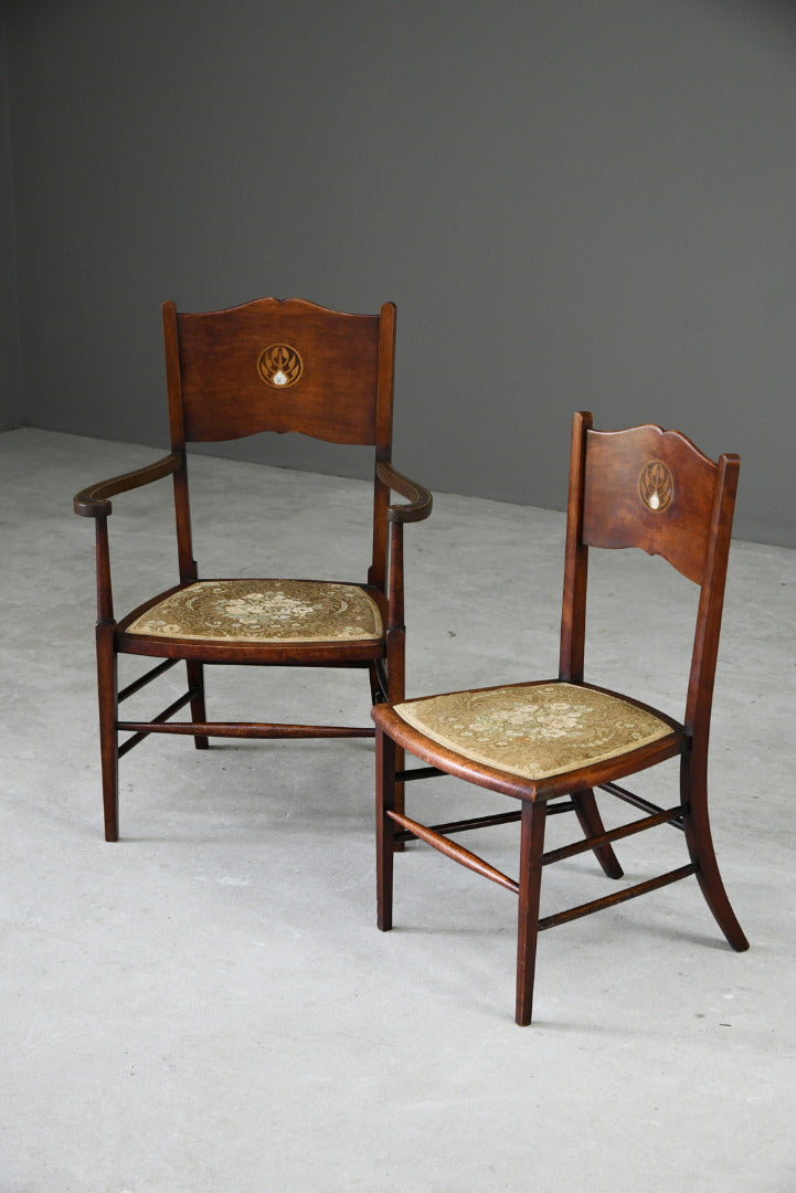 Pair Art Nouveau Occasional Chairs