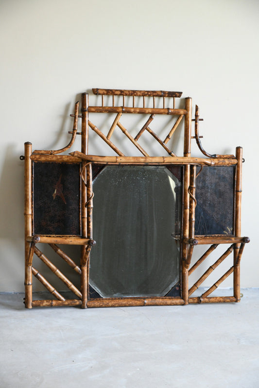 Antique Victorian Bamboo Mirror