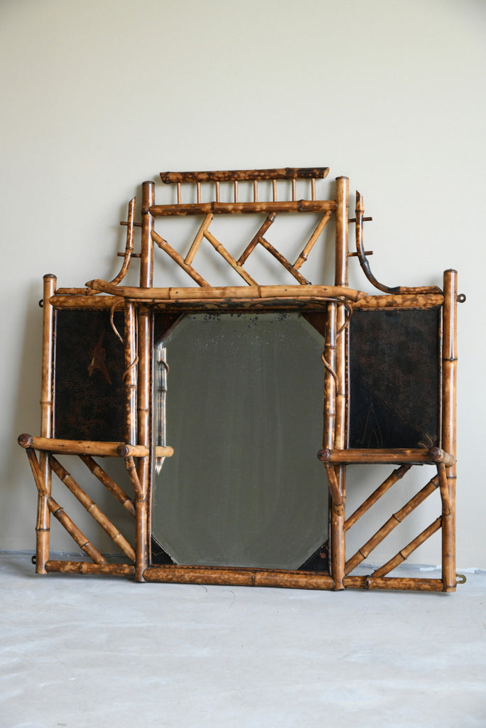 Antique Victorian Bamboo Mirror
