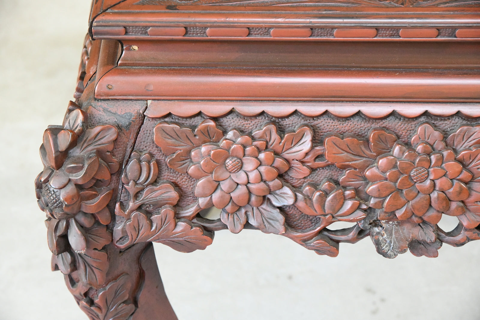 Oriental Carved Occasional Table