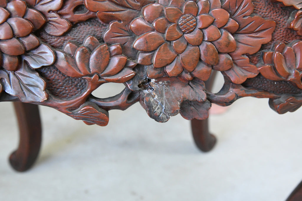 Oriental Carved Occasional Table