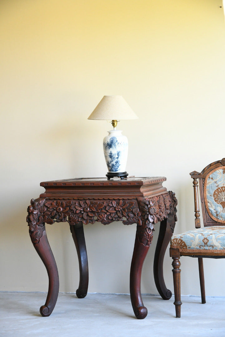 Oriental Carved Occasional Table