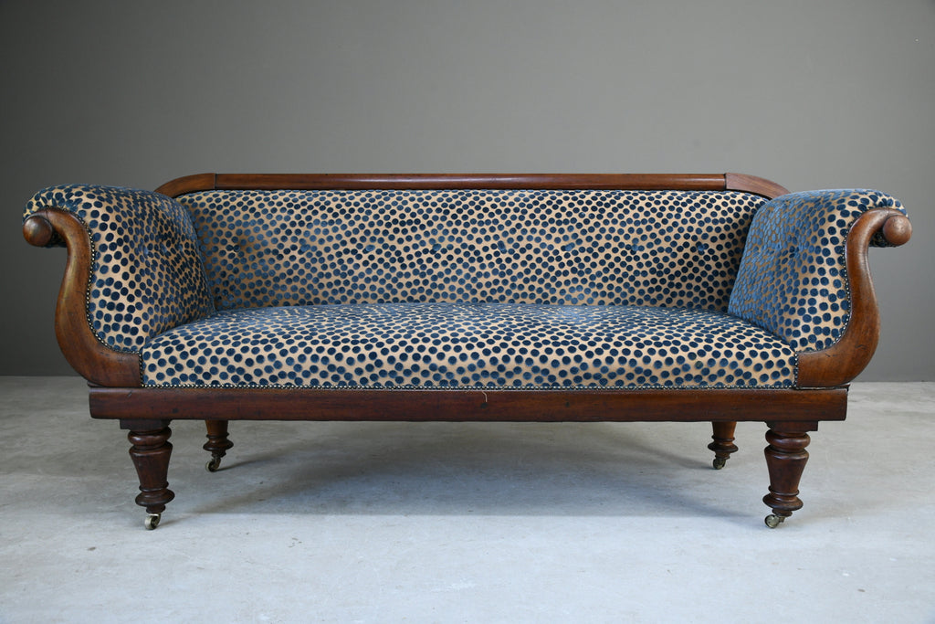 Antique Victorian Mahogany Upholstered Sofa