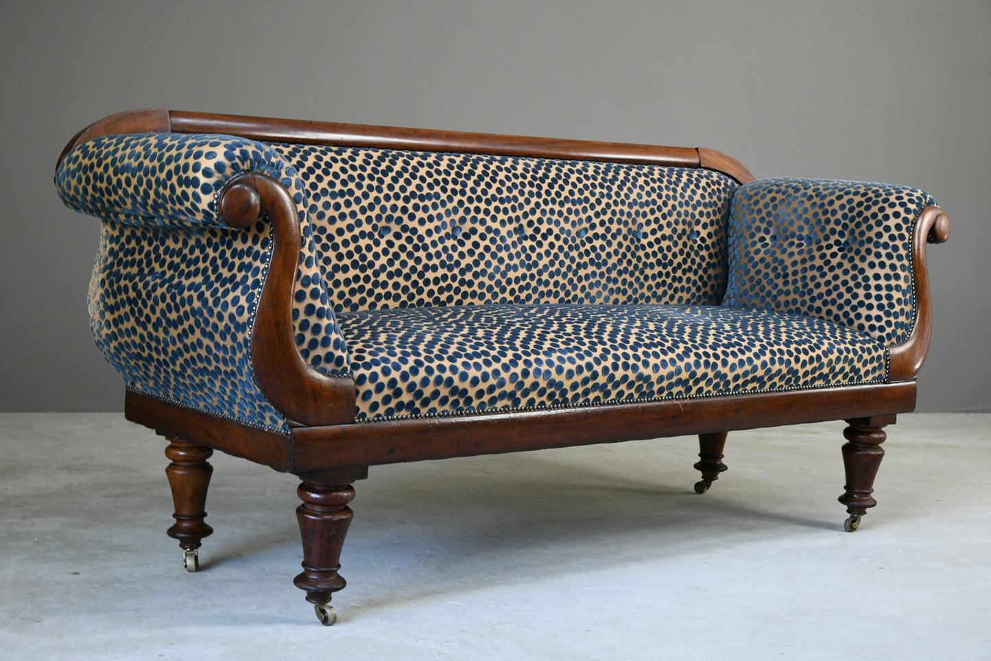 Antique Victorian Mahogany Upholstered Sofa