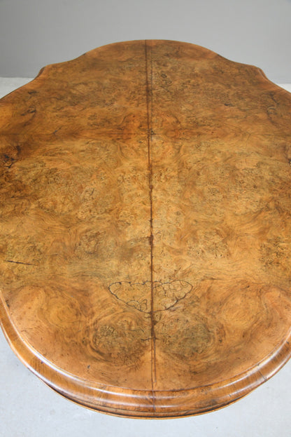 Antique Victorian Figured Walnut Tilt Top Table