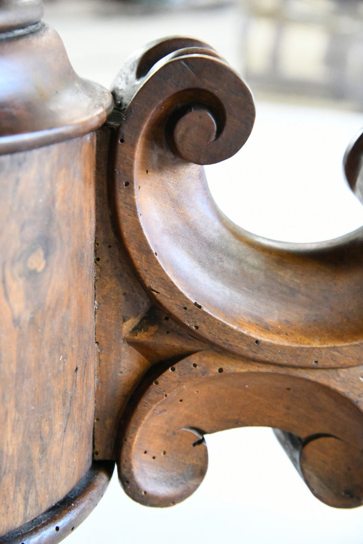 Antique Victorian Figured Walnut Tilt Top Table