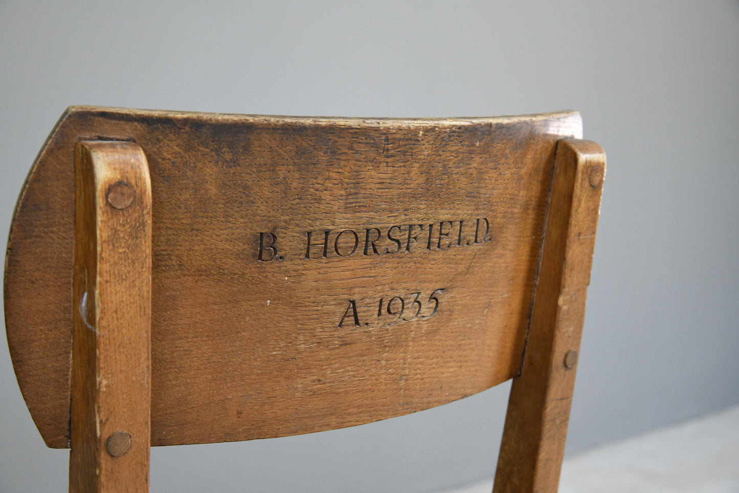 Set 4 Early 20th Century Oak School Chairs