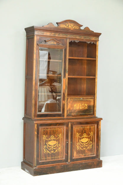 Edwardian Inlaid Rosewood Bookcase