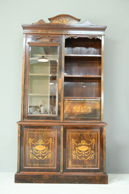 Edwardian Inlaid Rosewood Bookcase