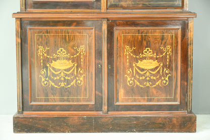 Edwardian Inlaid Rosewood Bookcase