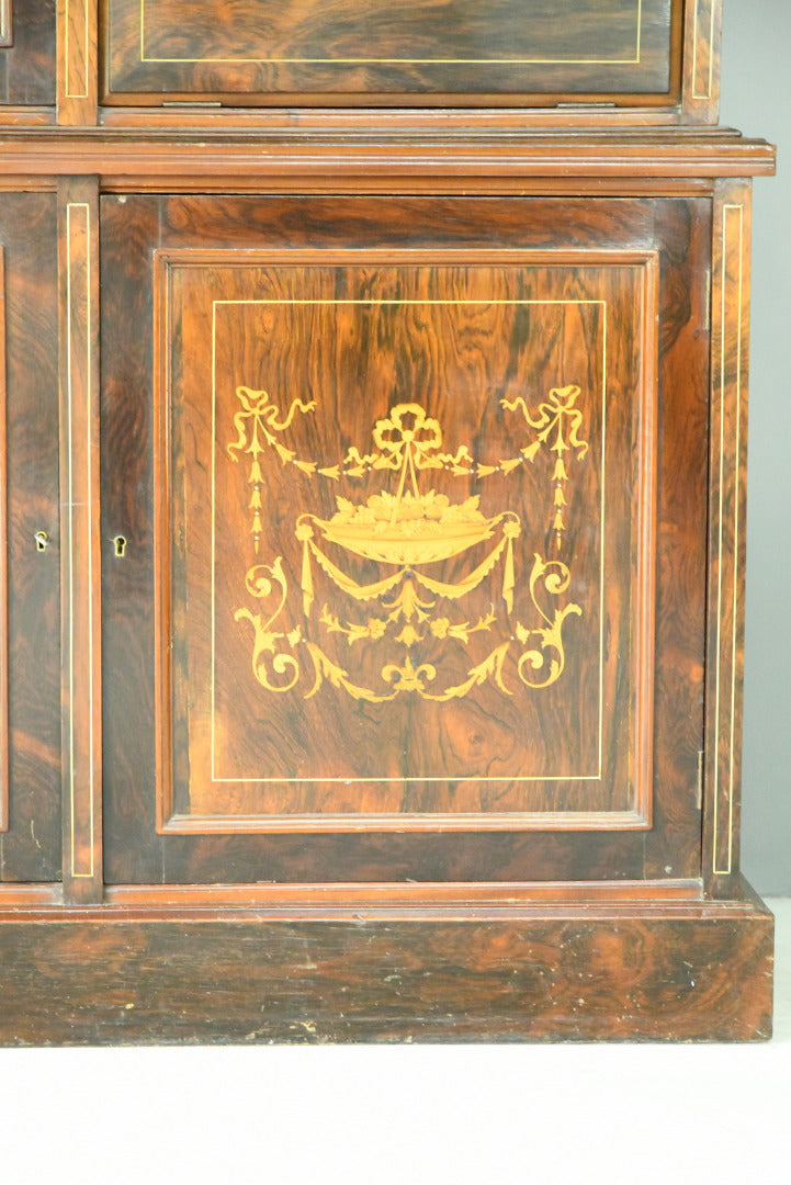 Edwardian Inlaid Rosewood Bookcase