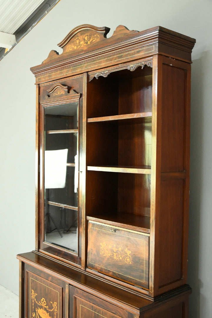 Edwardian Inlaid Rosewood Bookcase