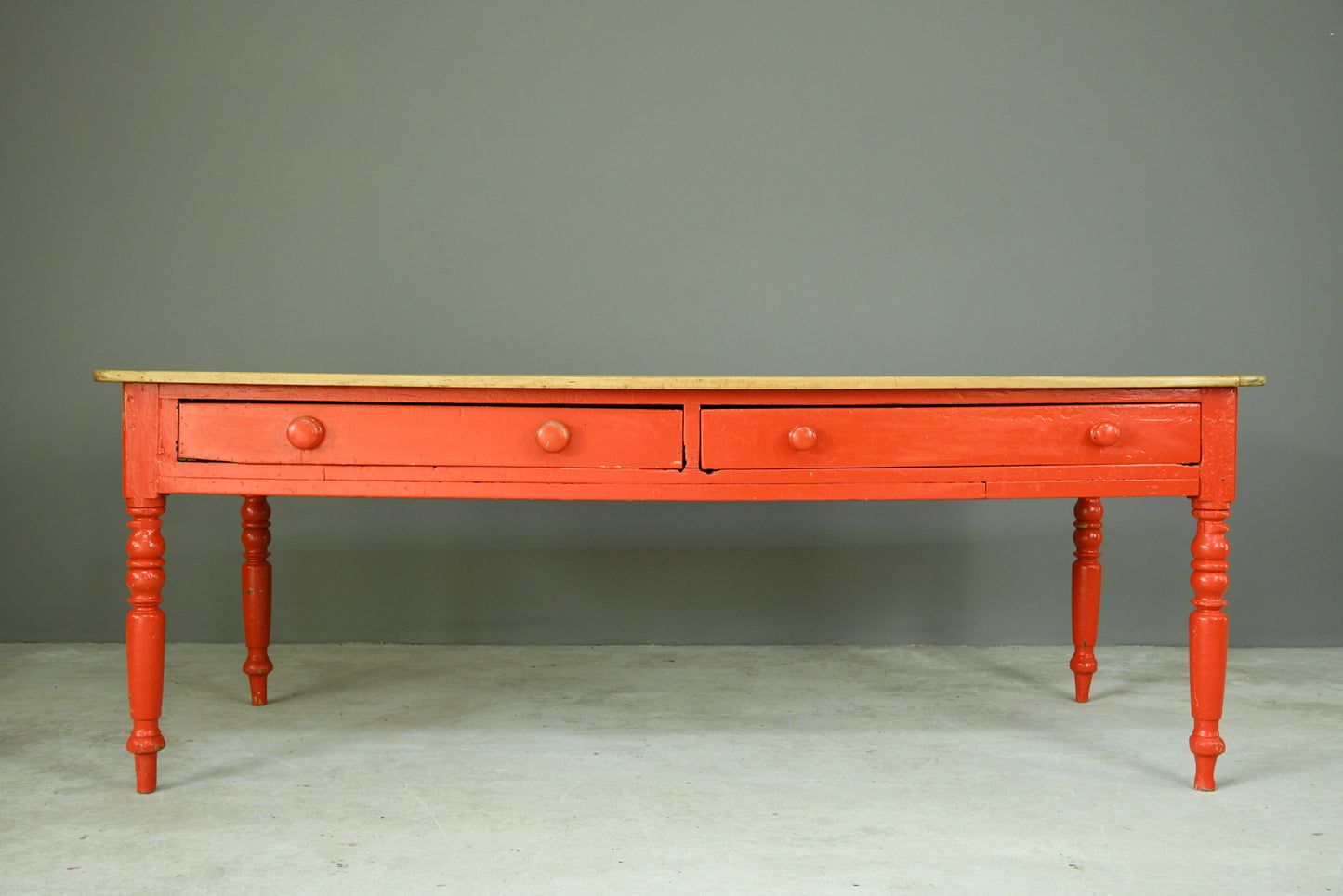 Large Antique Pine Kitchen Table