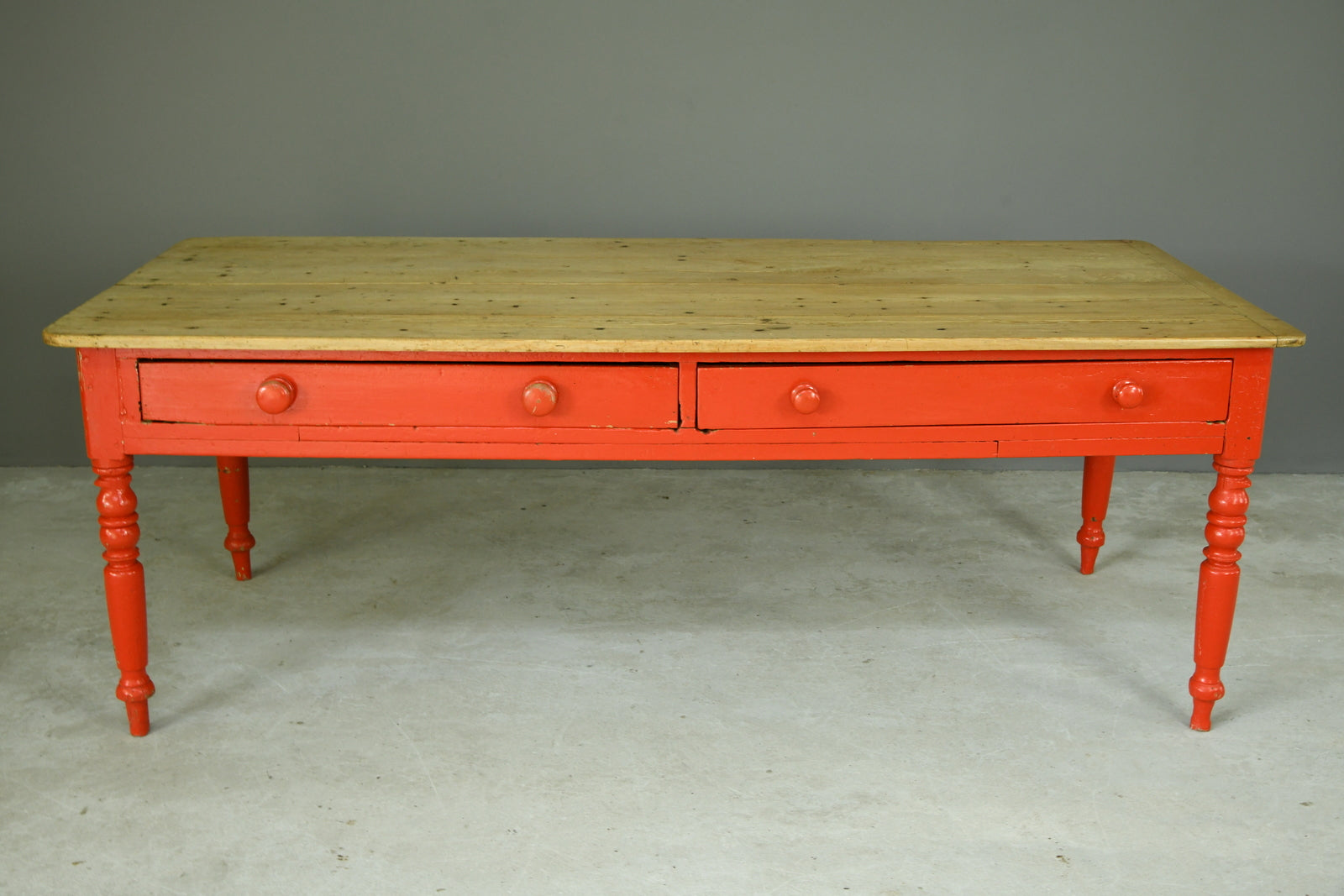 Large Antique Pine Kitchen Table