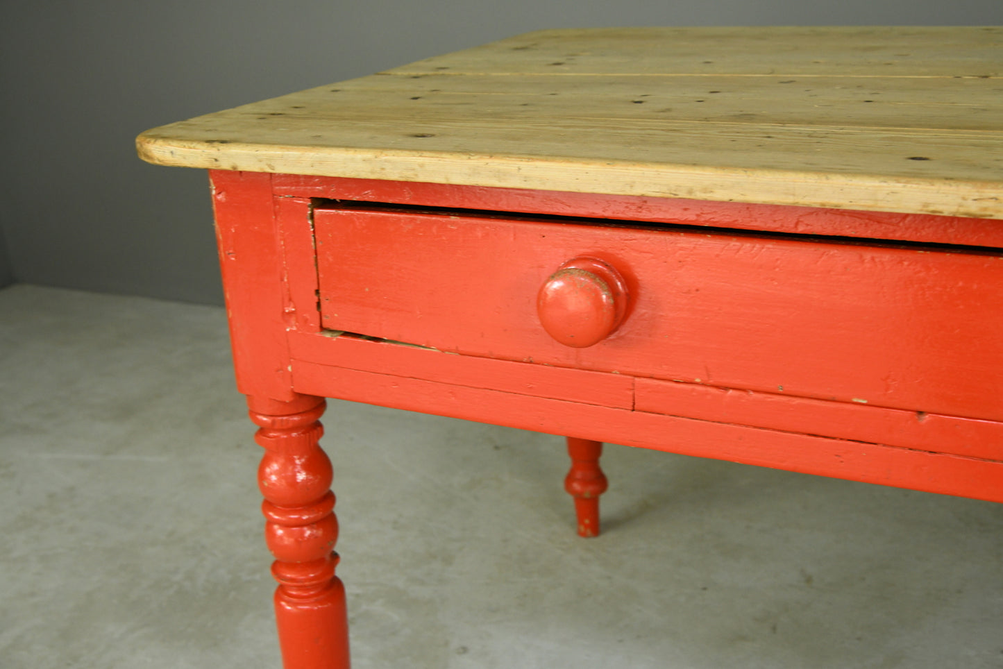 Large Antique Pine Kitchen Table