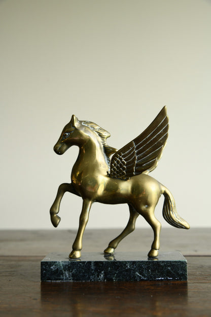 Brass Pegasus on Marble Stand