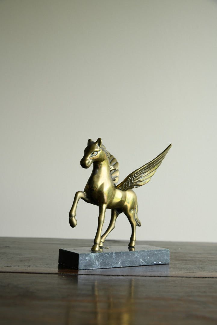 Brass Pegasus on Marble Stand