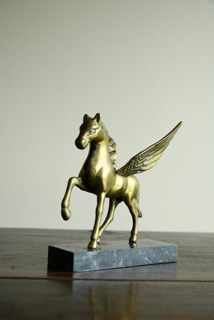 Brass Pegasus on Marble Stand