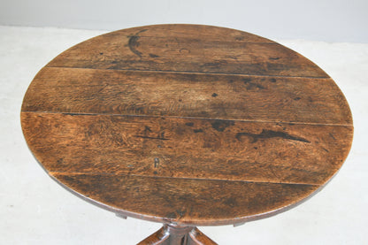 Antique Rustic Oak Tripod Table