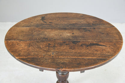 Antique Rustic Oak Tripod Table