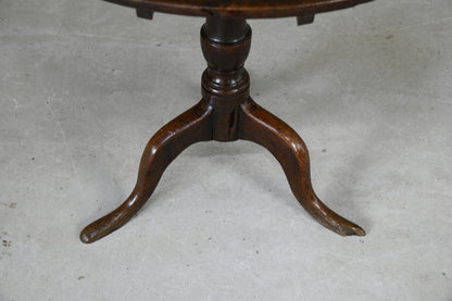 Antique Rustic Oak Tripod Table