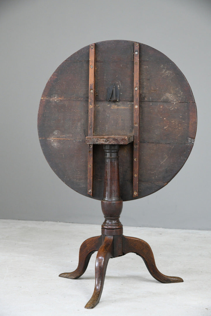 Antique Rustic Oak Tripod Table