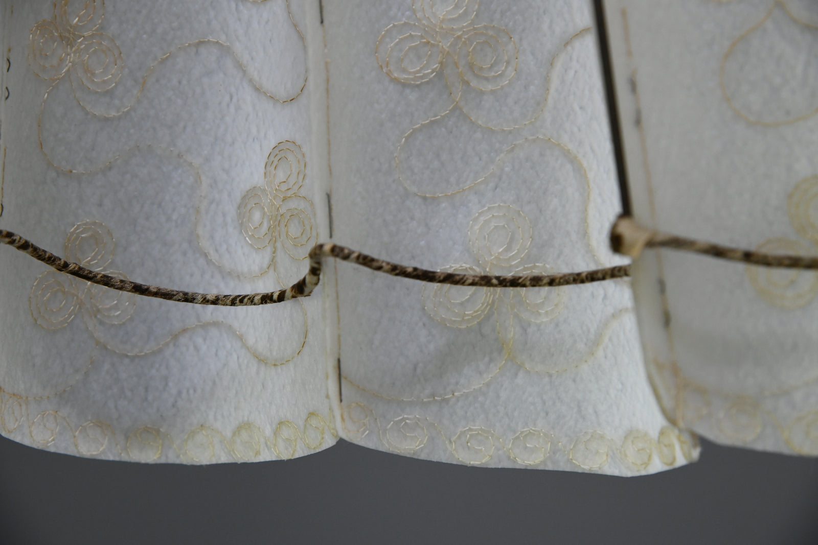 Large Embroidered Vellum Lamp Shade