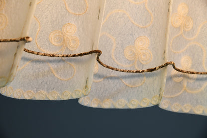 Large Embroidered Vellum Lamp Shade