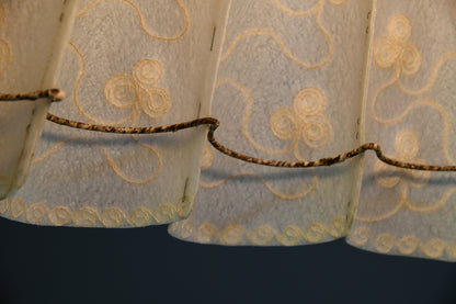 Large Embroidered Vellum Lamp Shade