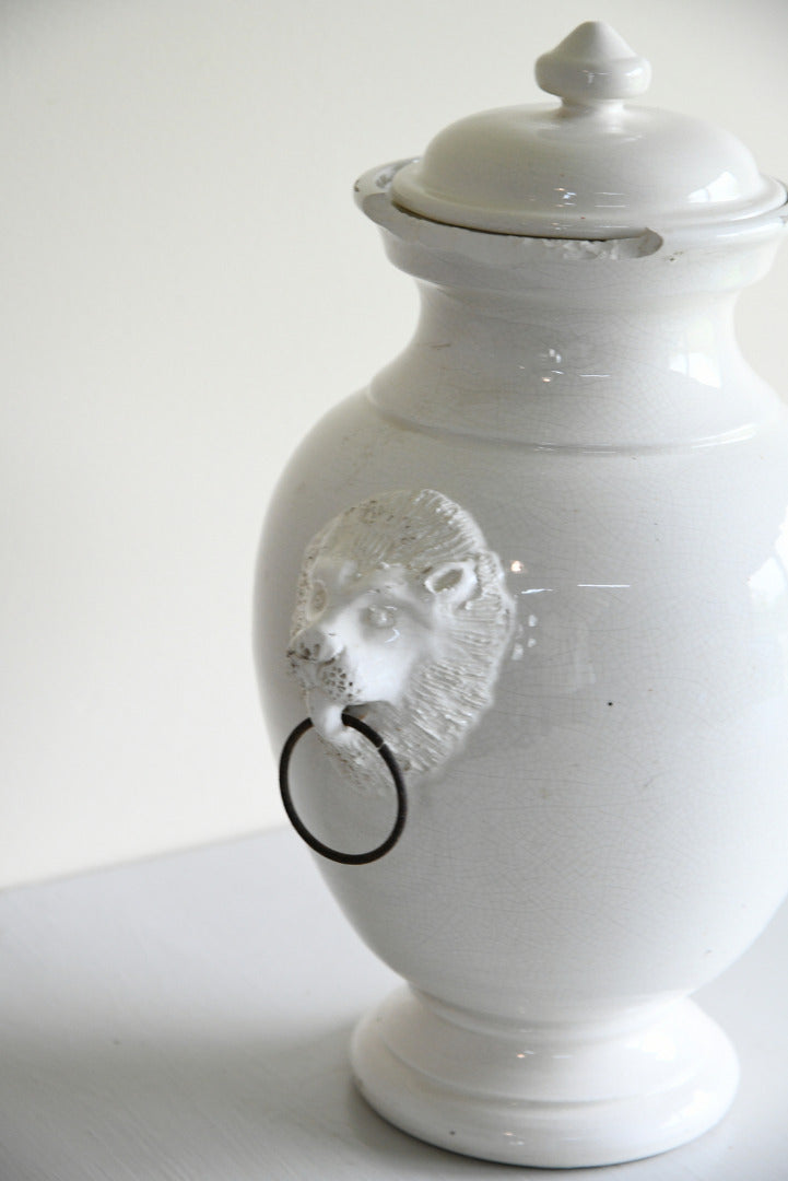 Leona Italian White Glazed Lidded Jar