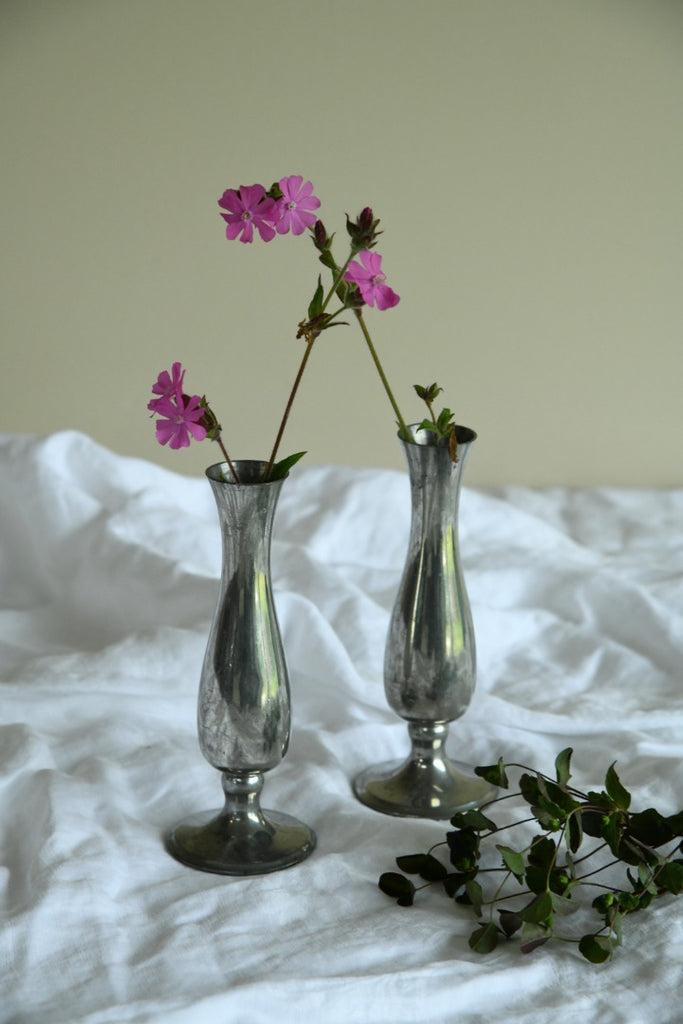 Pair Pewter Vase