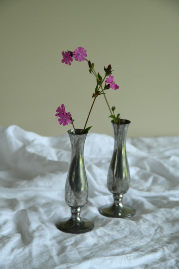 Pair Pewter Vase