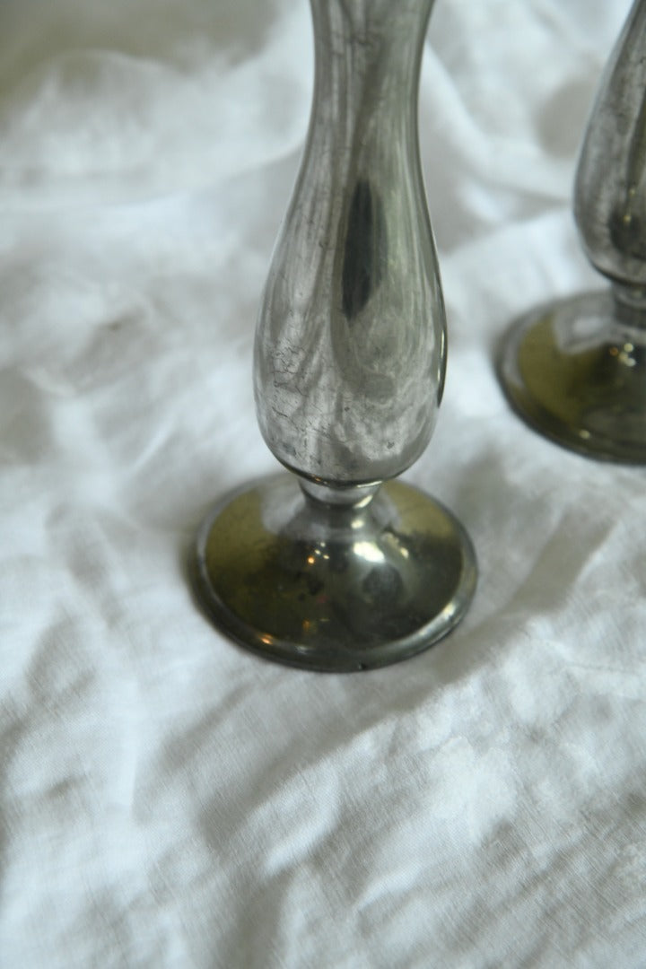 Pair Pewter Vase