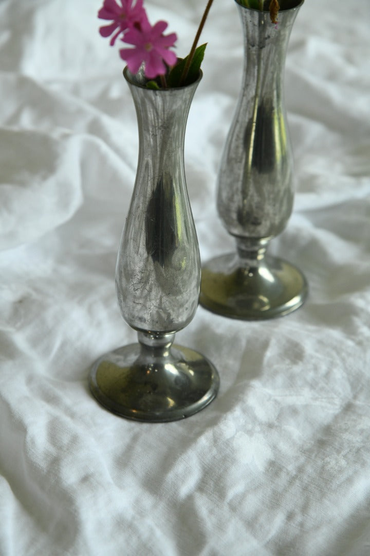 Pair Pewter Vase