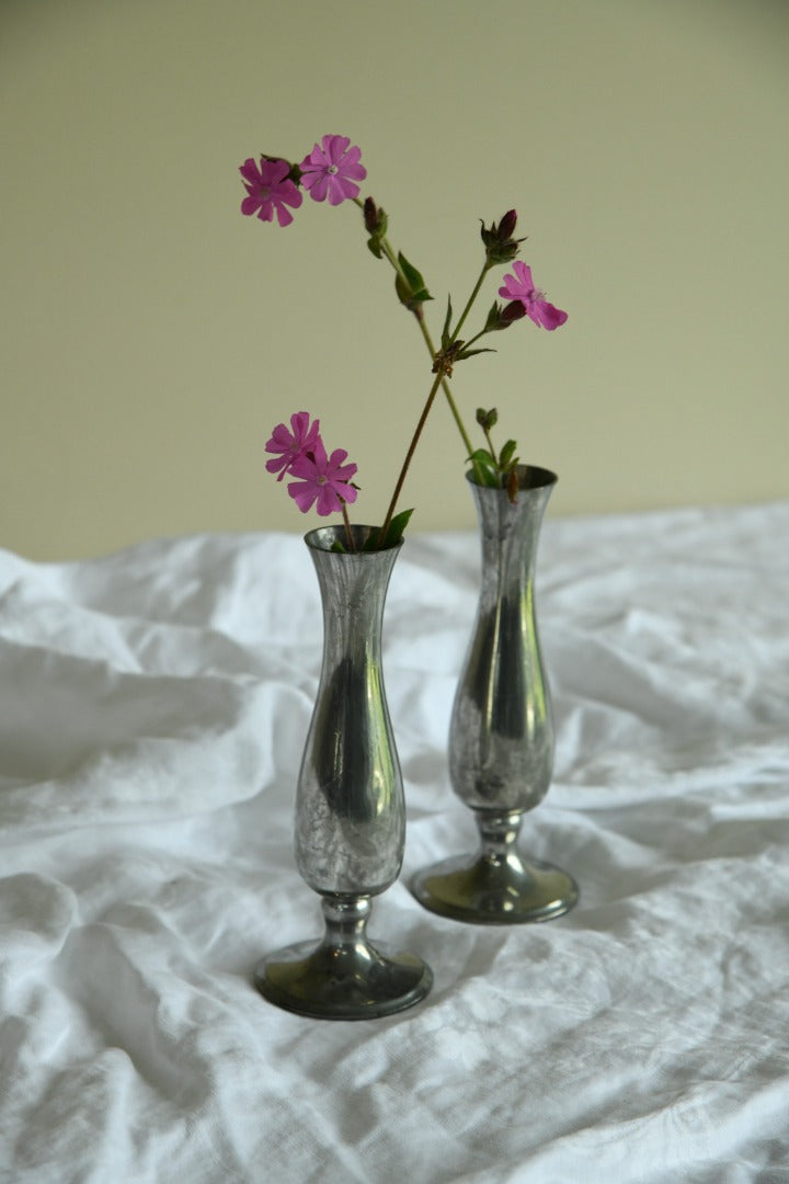 Pair Pewter Vase