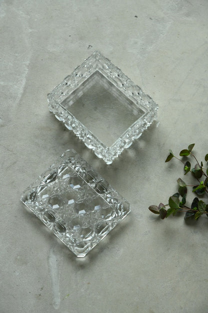 Victorian Hobnail Cut Glass Lidded Pot