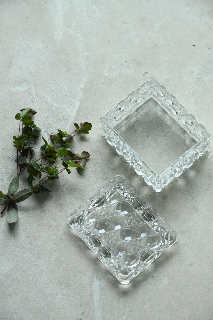 Victorian Hobnail Cut Glass Lidded Pot