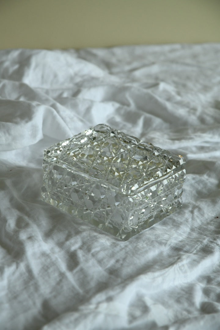 Victorian Hobnail Cut Glass Lidded Pot