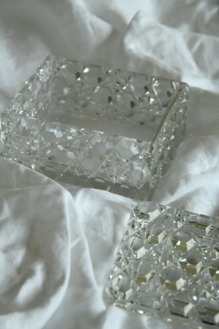 Victorian Hobnail Cut Glass Lidded Pot