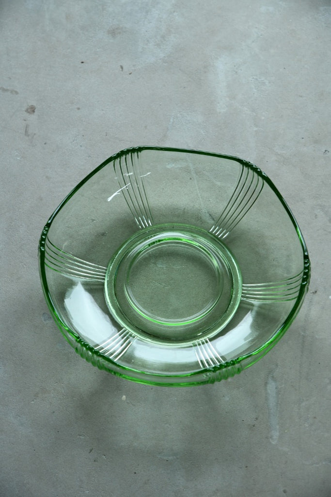 Deco Style Green Glass Bowl