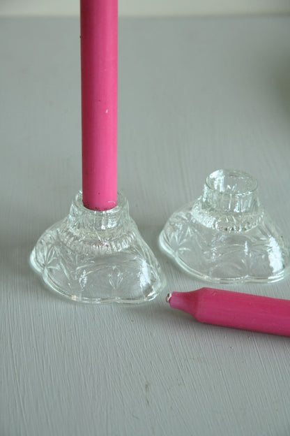 Pair Glass Candlesticks