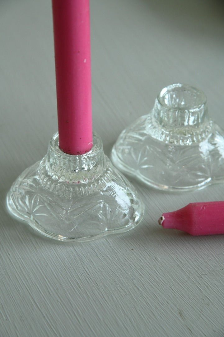 Pair Glass Candlesticks